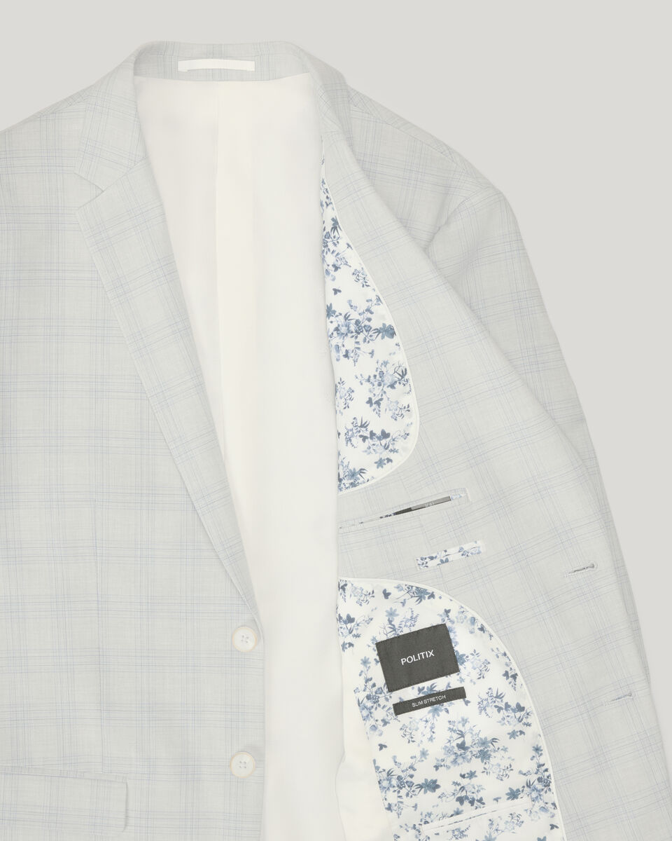 Prince of Wales Check Tailored Jacket, Grey Check, hi-res